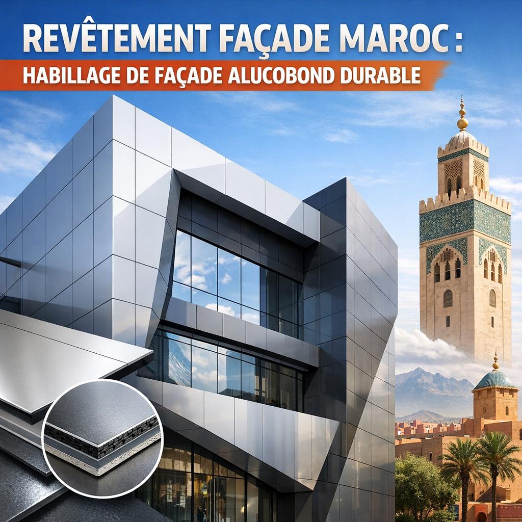 Revêtement Façade Maroc en Alucobond Durable
